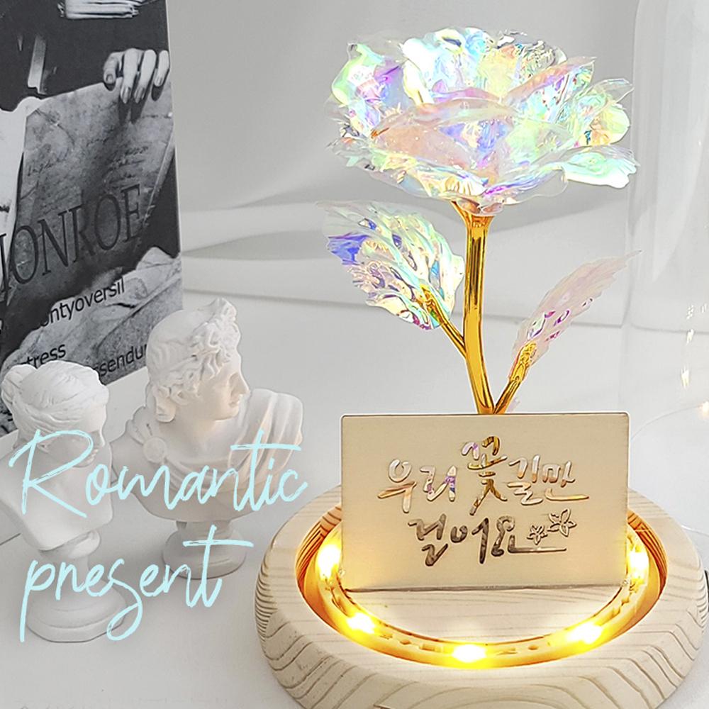 LED flower road Aurora rose glass dome mood light lover's gift